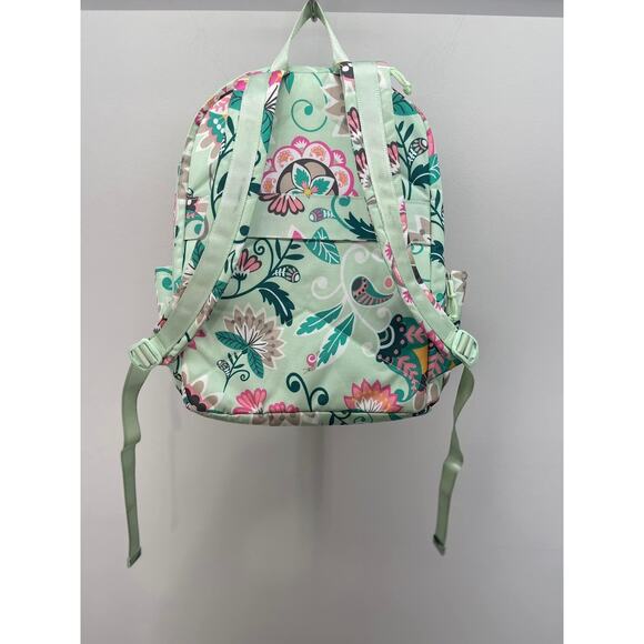 Vera Bradley Lighten Up Grand Laptop‎ Backpack Mint Green Pink Flowers Snail - Picture 4 of 9
